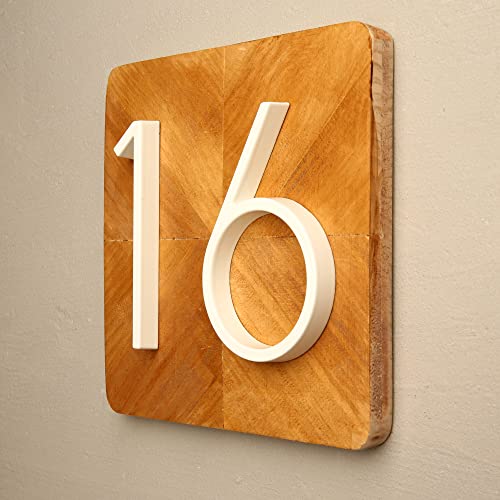 Hasware Floating House Number Sign 5 Inch (12 Cm) Modern Door Numbers Signage Plaque Street Home Address Numerals, Black Metal (B, White) #TOP1
