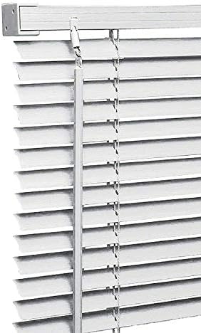 PVC window Venetian Blind Blinds Easy Fit Trimmable Fittings Window Treatment Shutter Twist Open Close (White-PVC, 45cm wide (17.7") x 150cm Drop)