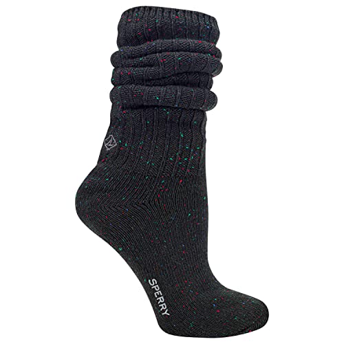Image of Sperry Women's Soft Boyfriend Boot Crew Socks - 1 Pair Pack - Soft Acrylic Socks for Sneakers, Boots, Lounge