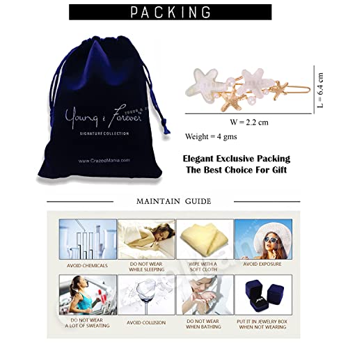 Image of Young & Forever Gift Special Fashion Celestial Stars Flower Butterfly Gold Plated Crystal Barrette Hair Clip /Pin Hair Accessories for women