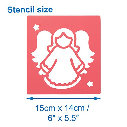 Baker Ross Ef298 Christmas Stencils Set Of 6 - Festive Painting Crafts For Kids Personalization Art Activities #TOP2
