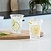 Prestee 100 Clear Disposable Iced Coffee Cups with Lids, 16oz - Plastic Cups with Strawless Sip Lids - Durable Cold Brew, Smoothie, or Beverage Cup for On-the-Go, Christmas and Holiday Party Supplies
