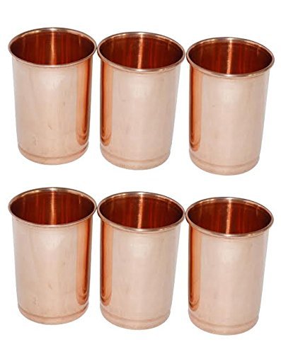 Lot de 6 verres à boire en cuivre 100 % pur par AVS STORE