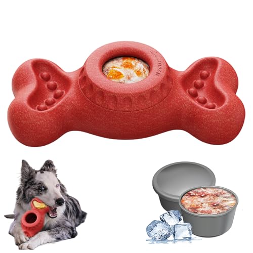Frozen Dog Treat Holder for Aggressive Chewers – Interactive Dispensing Toy Enrichment Keep Them Busy, Fillable Chew Toy for Teething with Mold｜Mess-Free｜Easy to Clean