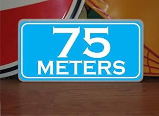 75 Meters Metal Sign Golf Course Yardage Marker Cyan Country Club Driving Gun Range