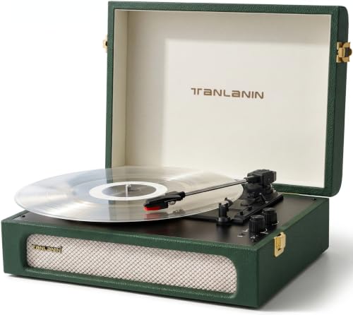 TANLANIN® Vinyl Record Player with Speakers Bass & Treble Control Turntable