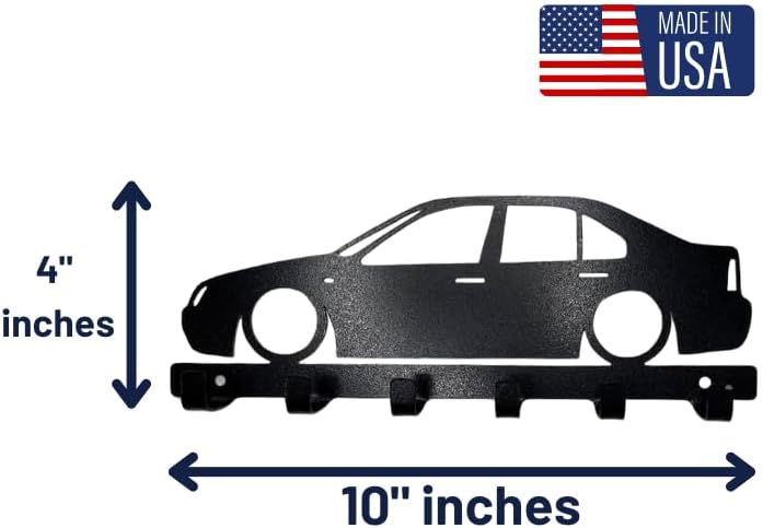 Metal Car Silhouette Key Holder, Entryway Organizer, Mk4, Gift for Car Lover, Made in The USA
