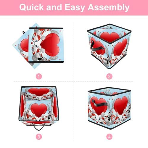 Panier de rangement en tissu poissons Koï pour organiser la chambre et les vêtements