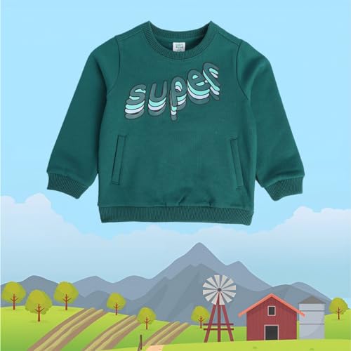 Image of miniklub Boys Round Neck Long Sleeve Knitted Cotton Sweat Shirt (Blue Color)