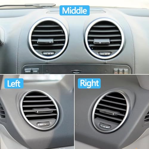 Rejilla de ventilación central negra para salpicadero de Benz Clase GL W164 de 2006 a 2012 5