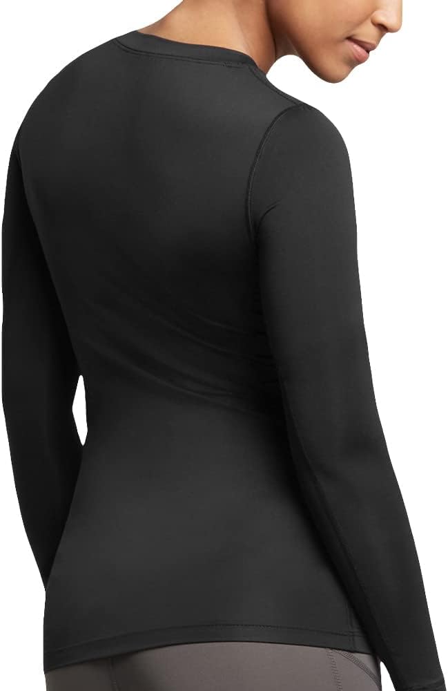 Tommie Copper Women’s Compression Long Sleeve V-Neck Shirt | UPF 50, Breathable Activewear for Upper Body Muscle Support