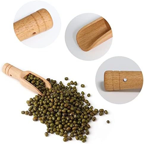 Wooden Spoons 10 Pieces Mini Wooden Spoon Wood Salt and Spice Scoops Wooden Candy Spoon Powder Detergent Spoon Baby Spoon Set Wooden Tea Scoop for Bath Salts Spices