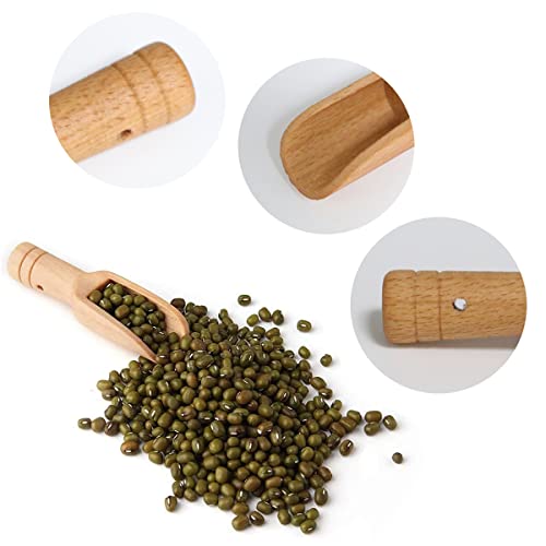 Cunz-22 Holzlöffel Set - 10 Stück Mini Löffel für Salz, Gewürze, Süßigkeiten, Pulver, Waschmittel - Baby Löffel und Tee Schaufel für Badesalz