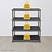 BLACK & YELLOW, 4-Tier Heavy Duty Plastic Storage Shelving Unit, 200lbs/shelf (55