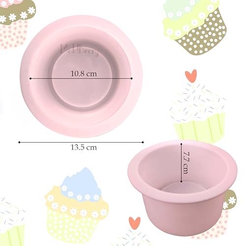 Image of MoldBerry Silicone Round Bento Cake Mold - Non-Stick, Flexible, Reusable Baking Pan for Mini Cakes, Muffins, Desserts, Chocolates - Food Grade Silicone Bakeware (Pack of 1)