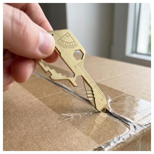 24-in-1 Multifunctional Key Tool Keychain Portable EDC Pocket Multi Tool with Screwdriver Wine and Beer Bottle Openers a Great Outdoor Gift for Men-Gold