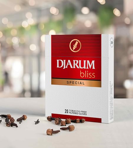 Djarum Bliss Special Tobacco & Nicotine Free Clove Filtered Cigarettes - 1 Box of 20 incl. Frugal Smoker Sticker