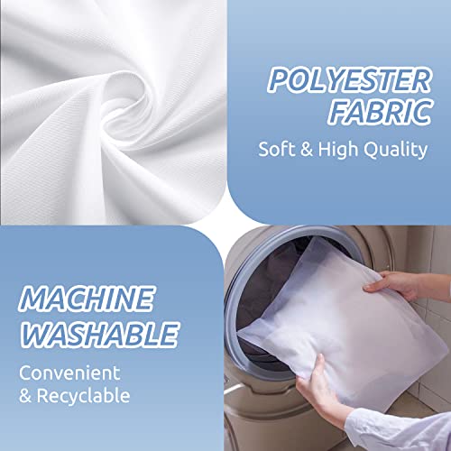 Downluxe Waterproof Fabric Shower Curtain Liner - Soft Cloth Shower Liner With 3 Magnets, Shower Curtains For Bathroom, Machine Washable & Hotel Quality, 72" X 84", White #TOP4
