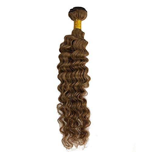Mila 22"/55cm Tissage Naturelle Brun Humain Cheveux Bouclés 1 Boule 100g Brésilien Marron Clair Meches Curly Weft Extensions Cover