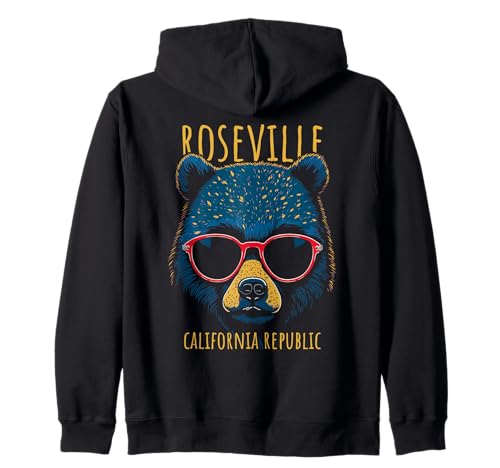 Roseville California USA - Oso con gafas de sol Sudadera con Capucha