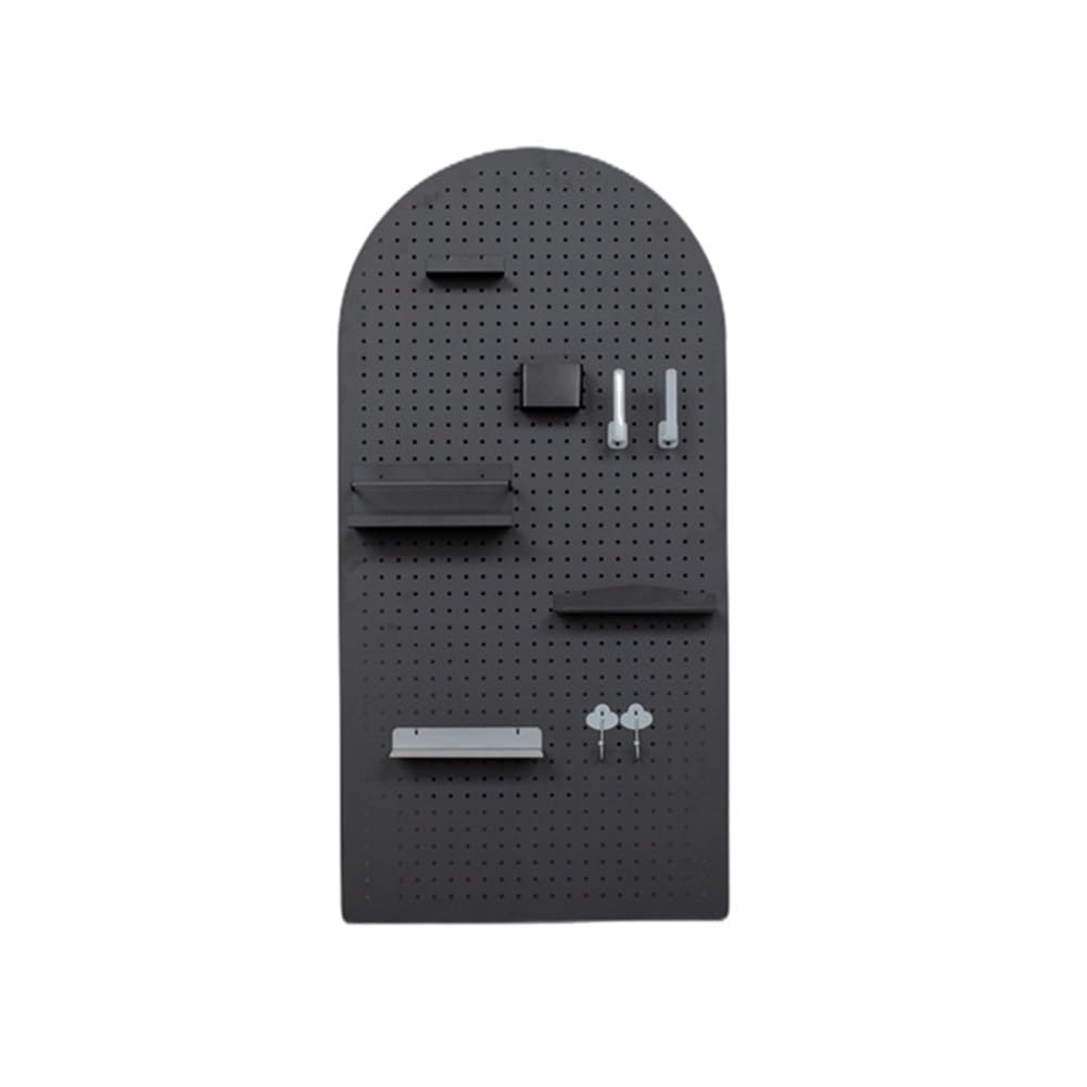 Pegboard-Wandhalterung, Display-Pegboard, Kombinations-Wand-Organizer-Set, Garagen-Pegboard-Wand-Organizer-Panel für Küche, Wohnzimmer, Büro (Farbe: Schwarz, Größe: 60 x 120 cm)