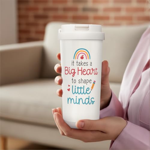 SANDJEST Teacher Tumbler - Stainless Steel 2-in-1 Lid Coffee Tumbler 18 oz, Insulated Travel Mug Appreciation Gift for Women, Teacher's Day, Birthday Christmas Graduation - image 8