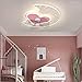 Ventilateur de Plafond Silencieux avec Lumière et Télécommande Moderne Dimmable Ventilateur de Plafond avec éclairage 3 Vitesse Ventilateur Plafond Ete Hiver pour Chambre Chambre D'enfant, Rose