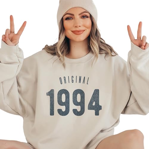 Original 1994 Sweatshirt, 30th Birthday Gift, Birthday Gifts For Women, 1994 Birth Year, 30 Years Distressed Number Shirt, Unisex Birthday Crewneck Sweatshirt Ash Grey4