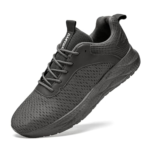 Image of Mens Sneakers Slip on Walking Running Shoes Sneakers Outdoor Gym Fitness Sport Anti Slip Breathable Comfortable Skin-Friendly Fashion Casual Dark Gray US 8