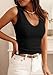 PRETTYGARDEN Tank Tops for Women V Neck Summer 2026 Casual Sleeveless Shirts Ribbed Knit Basic Tees Slim Fitted Camisole Vest(Black,Medium)