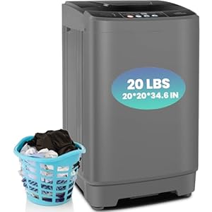 Nictemaw Portable Washing Machine, 20Lbs Capacity Full-Automatic Portable Washer Machine, 2.8Cu.ft Washer and Dryer Combo with with Drain Pump, 10 Programs 8 Water Levels for Apartment, Dorms, RV