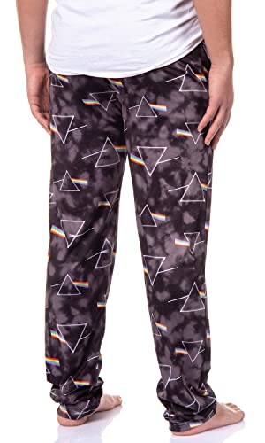 Bioworld Pink Floyd Men's Dark Side Of The Moon Prism Tie Dye Adult Lounge Bottoms Pajama Pants4