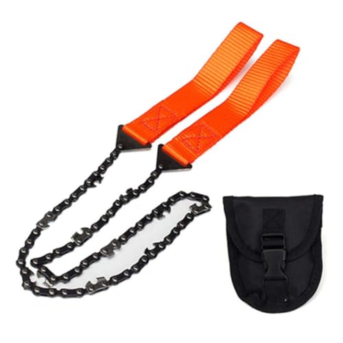 Mednkoku Pocket Chainsaw Folding Camping Saw Survival Saw Hand Rope Saw for Outdoor Tool 11 Teeth Orange Saws
