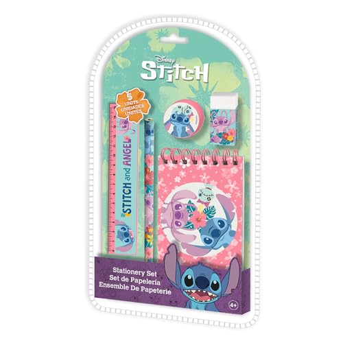 KIDS EUROSWAN SL 5PCS STATIONERY SET STITCH Pink