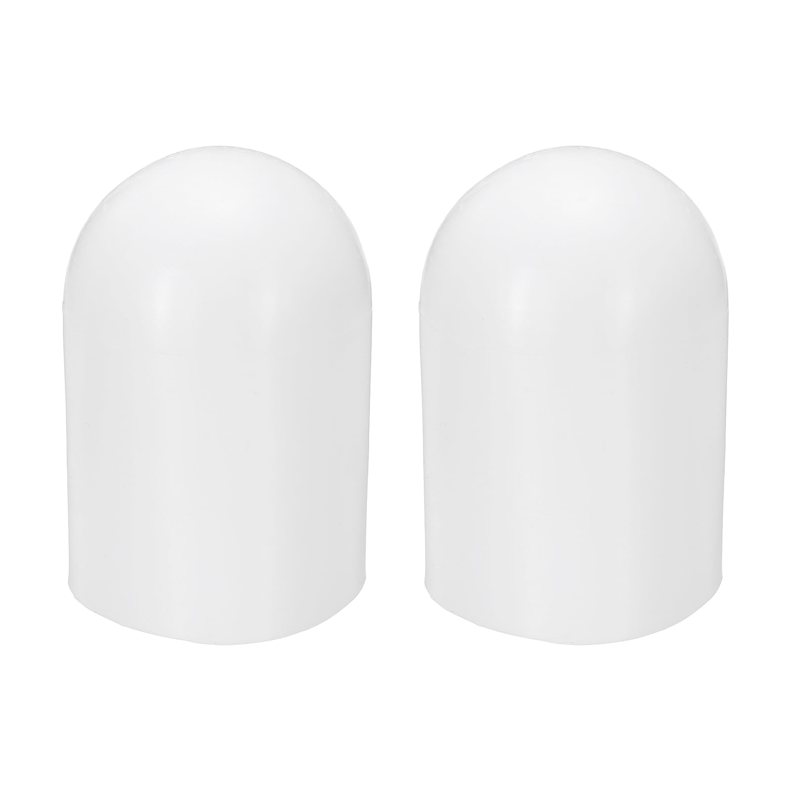 sourcing map 2 Pcs Flashlight Diffuser Caps, 70mm ID x 110mm Height Flexible Silicone End Caps, Screw Thread Protector Covers for 71-75mm Torch LED Lights Furniture Tubing Bolt, White