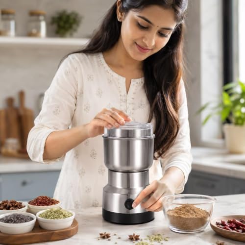 Image of Nima Mixer Grinder Smash Machine Stainless Steel Multifunctional Electric Grinder 2 litres Table-Top Wet Grinder|150 Watts|Shockproof ABS Body (Silver)
