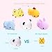 LEEHUR 5Pcs Advanced Mochi Squishy Toys Animal Party Favors Prizes Squishies Squeeze Kawaii Funny Soft Stress and Anxiety Relief ADHD ADD for Kids Adults Relief School Prizes