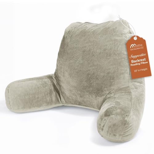 Image of Sasttie Reading Pillow for Bed, Back Pillow for Sitting Up, Linen