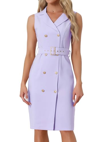 Image of Allegra K Womens Blazer Dress Sleeveless Button Down Business Work Dresses