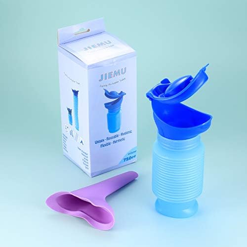 Emergency Urinal, Portable Shrinkable Urinal, Mini Male Female Outdoor Travel Personal Mobile Toilet, Potty Pee Urine Bottle for Kids, Adult, Ladies, Traffic Jam, Camping, Travel, Queuing(750 ML)