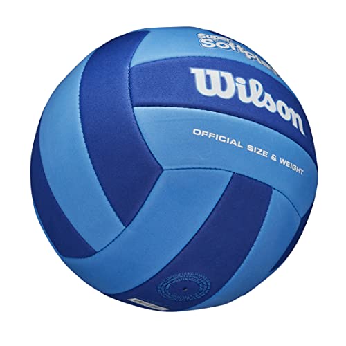 Wilson Super Soft Play Outdoor Recreation Volleyball - Official Size, Royal/Navy #TOP5