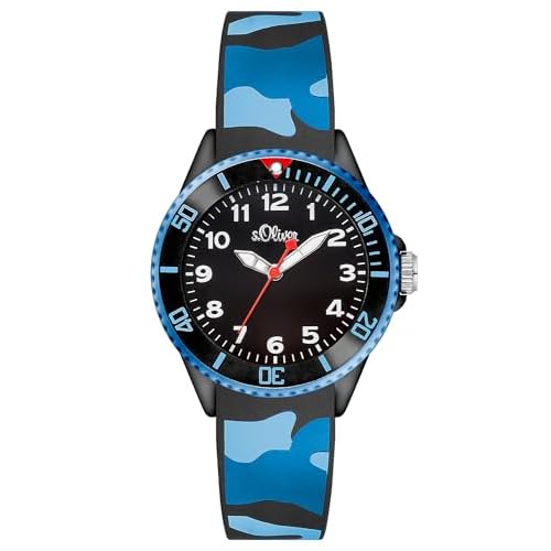 S.Oliver Jungen Analog Quarz Armbanduhr SO-3109-PQ