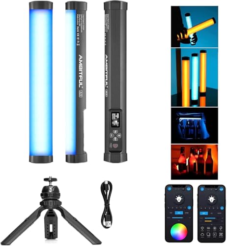 Lampe LED RVB AMBITFUL A2 magnétique avec contrôle application pour portrait et vidéo portable