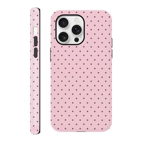 lioscre Cute Pink Polka Dot Phone Case for iPhone 16 Pro Max 6.9"