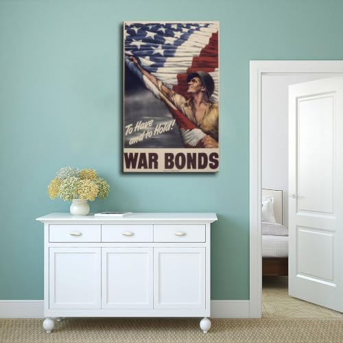 Impression sur toile de qualité supérieure : affiche rétro WW2 Propaganda 50,8 cm - 4