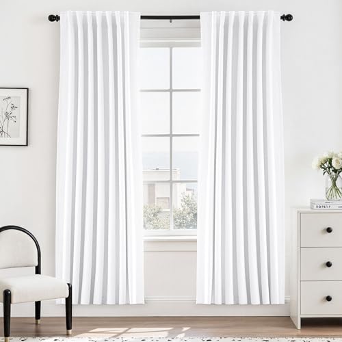 UHITECH Blackout Curtains 52" W x 80" L 2 Panels Set for Living Room, Beige