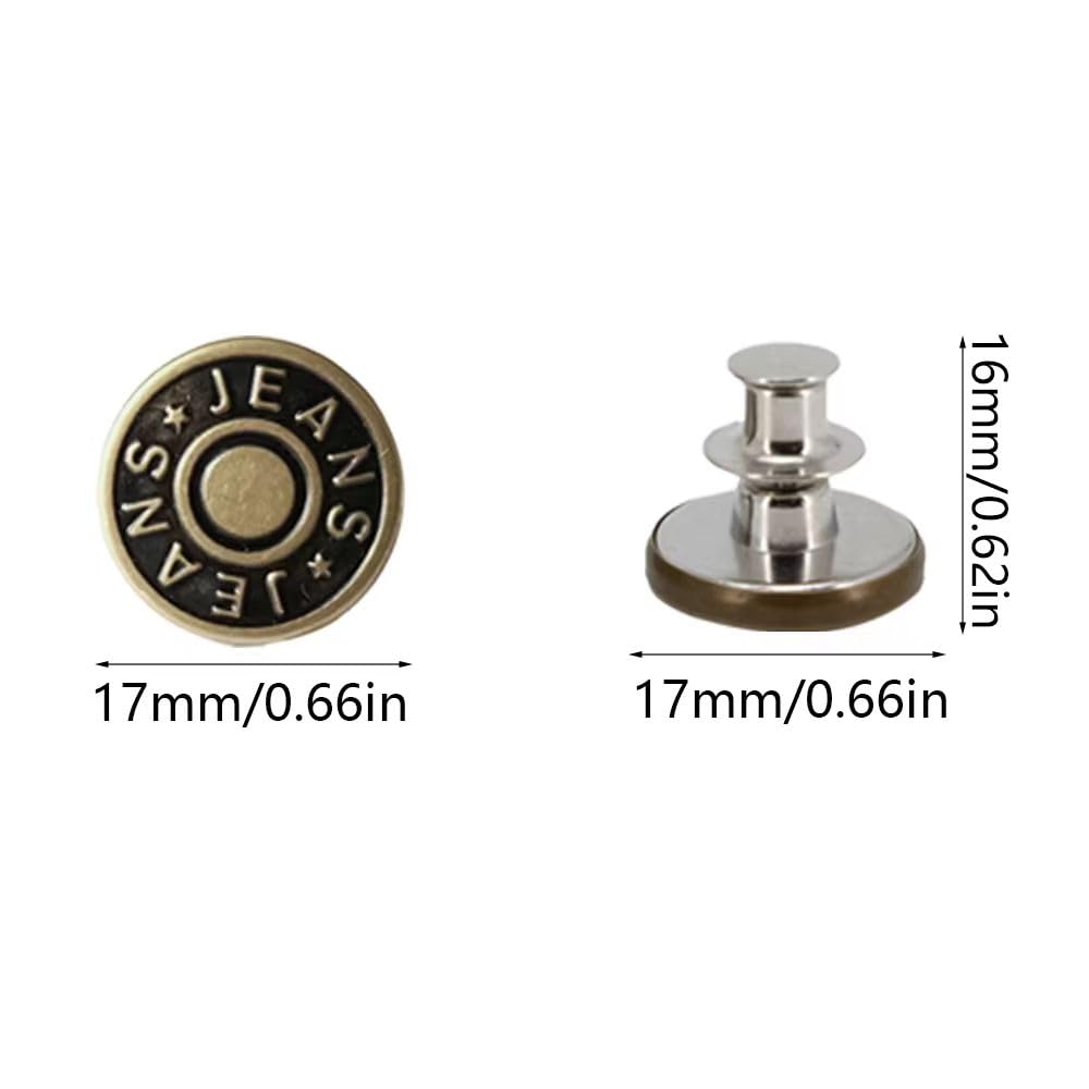 24 Stück Jeansknöpfe Ohne Nähen - 17mm Hosenknöpfe Mit Werkzeug