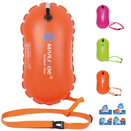 Swim Buoy - Pull Buoy for Open Water Lightweight and Brightly Colored (Orange)