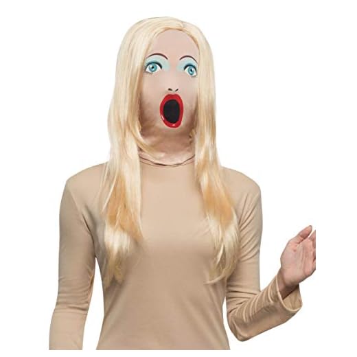 Horror-Shop Máscara muñeca erótica con la Peluca