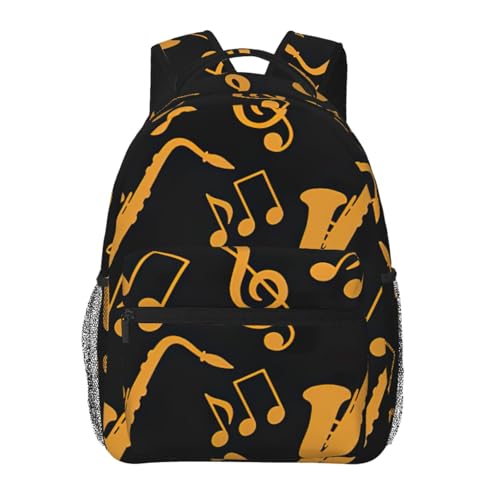 Mochila de senderismo EdWal con notas musicales impermeable para laptop